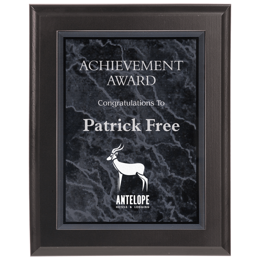 Custom 7" x 10" Marble Acrylic Plaque Plate