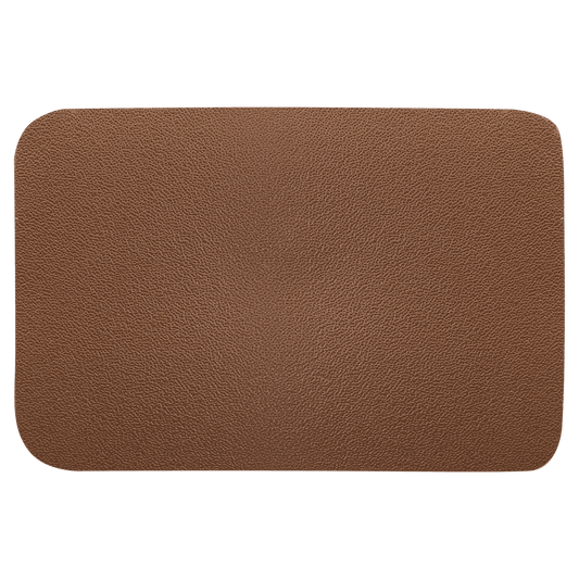 Custom 3" x 2" Rectangle Brown Genuine Leather Patch with Adhesive