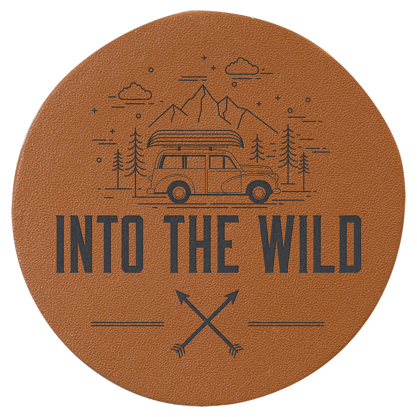 Custom 2" Round Genuine Leather Patch with Adhesive