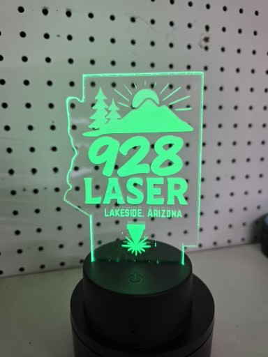 Custom Acrylic Award 1/4" with Light up Base