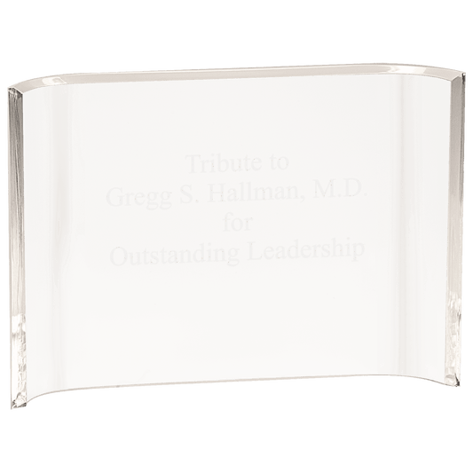 Custom Premier 10" x7" Clear acrylic Cresent