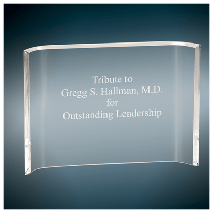 Custom Premier 10" x7" Clear acrylic Cresent