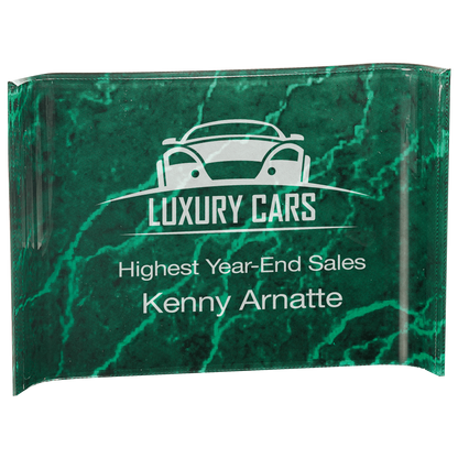 Custom 10"x7" Marbleized Acrylic Crescent Award