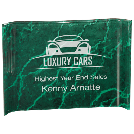 Custom 10"x7" Marbleized Acrylic Crescent Award
