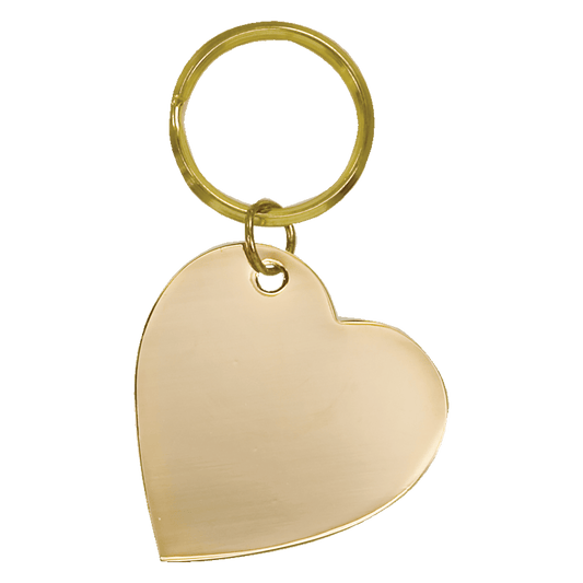 Customized Gold Heart Brass Keychain 2"x2"