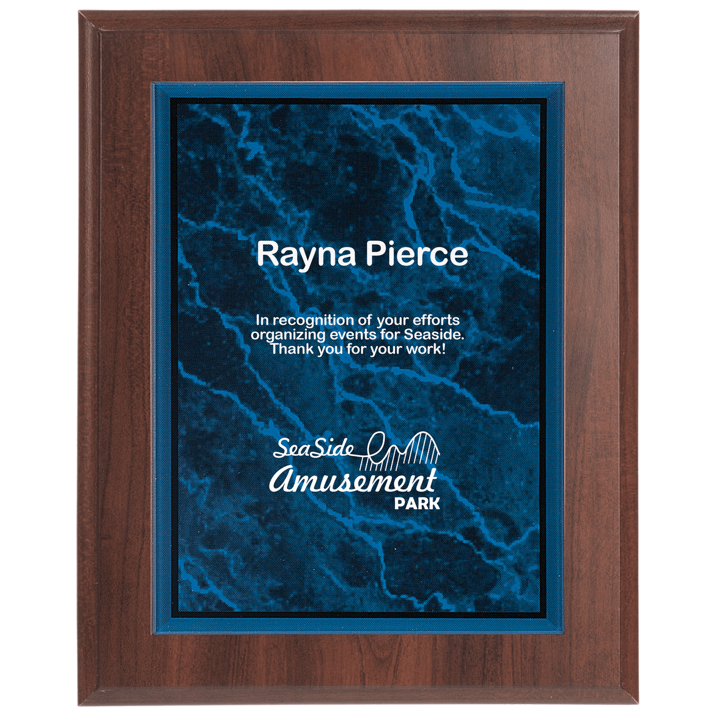 Custom 7" x 10" Marble Acrylic Plaque Plate