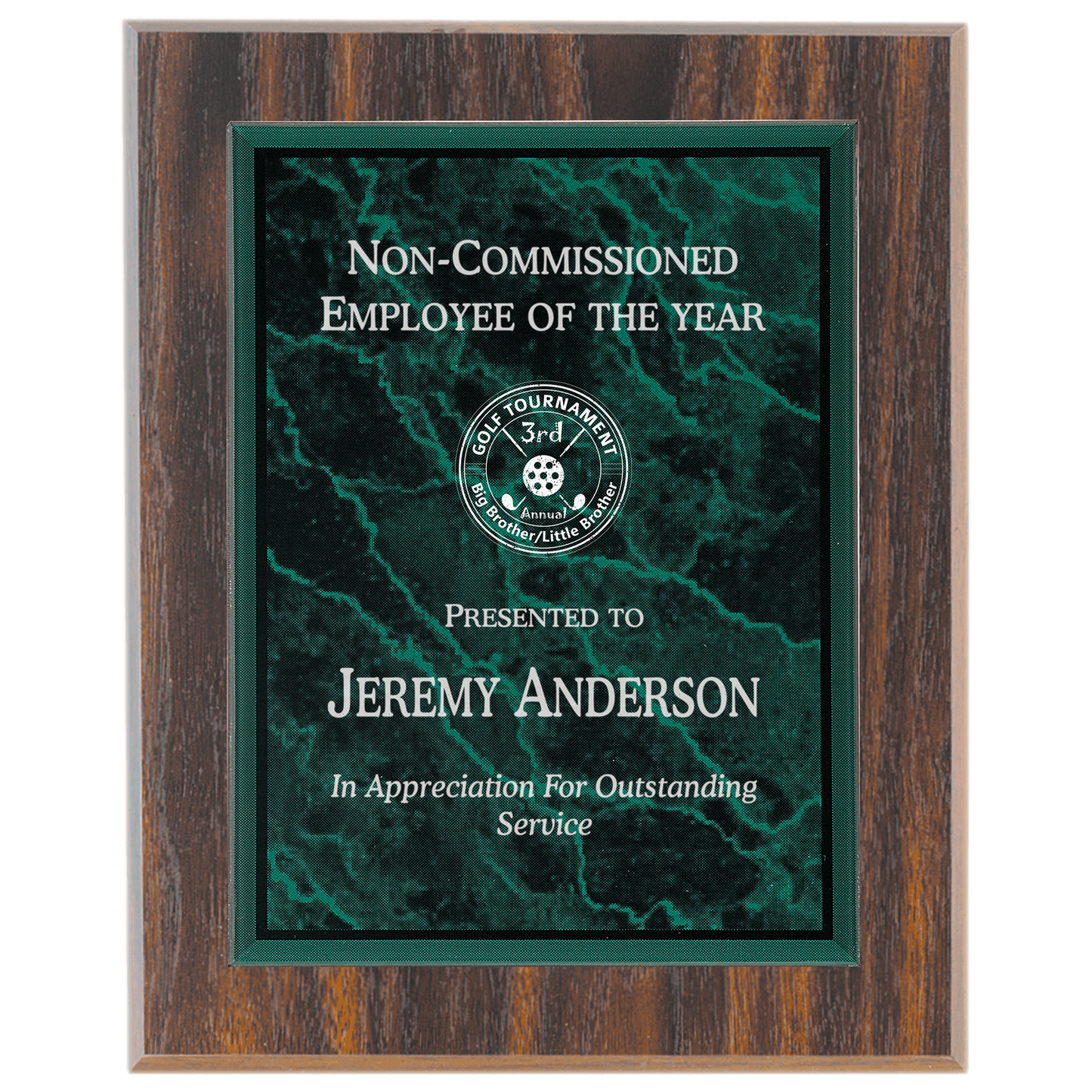 Custom 7" x 10" Marble Acrylic Plaque Plate