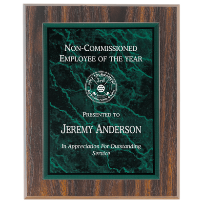 Custom 7" x 10" Marble Acrylic Plaque Plate