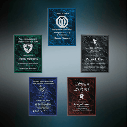 Custom 7" x 10" Marble Acrylic Plaque Plate