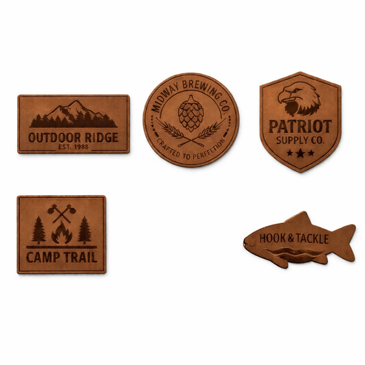 Custom Leatherette Patches Naturals Collection Bulk Discounts Ships Nationwide