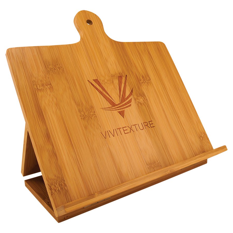 Customized genuine Bamboo Wood Chef's Easel 10 1/4 x 10 1/2"