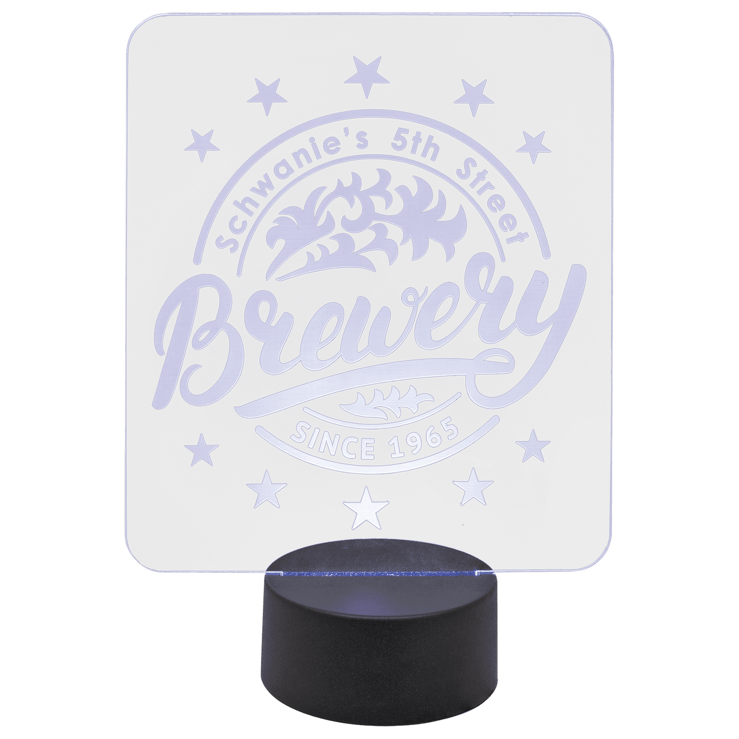 Custom Acrylic Award 1/4" with Light up Base