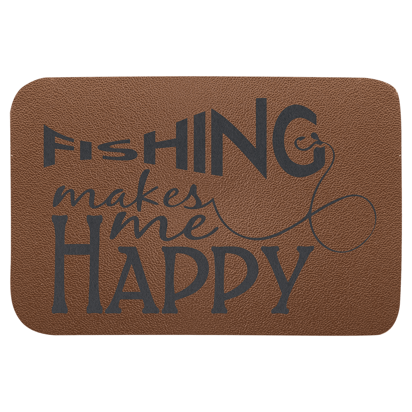 Custom 3" x 2" Rectangle Brown Genuine Leather Patch with Adhesive