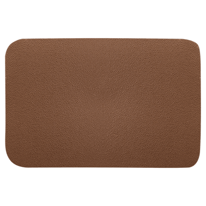 Custom 3" x 2" Rectangle Brown Genuine Leather Patch with Adhesive