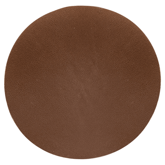 Custom 2" Round  Genuine Leather Patch with Adhesive