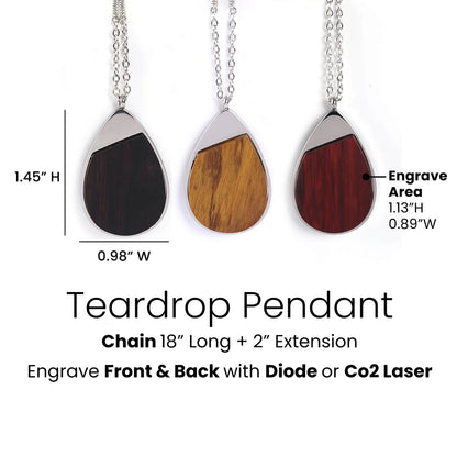 Customizable Wood Pendant Necklace