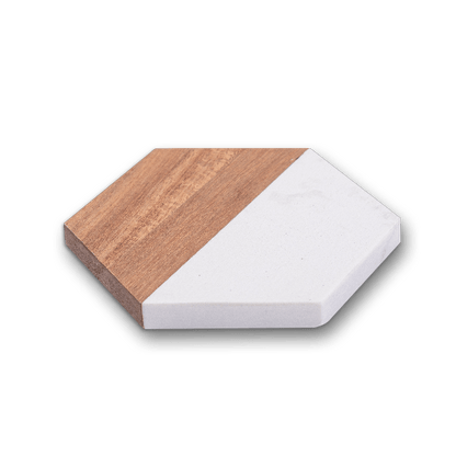 Custom Engraved Marble and Acacia Wood Coasters (4Pack)