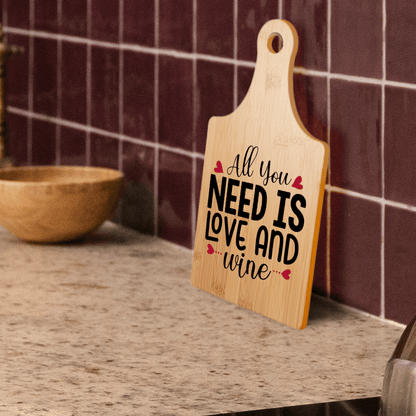 Customized Wine Bottle Shaped Cutting Board 7"x 13.5" Sublimated or Engraved